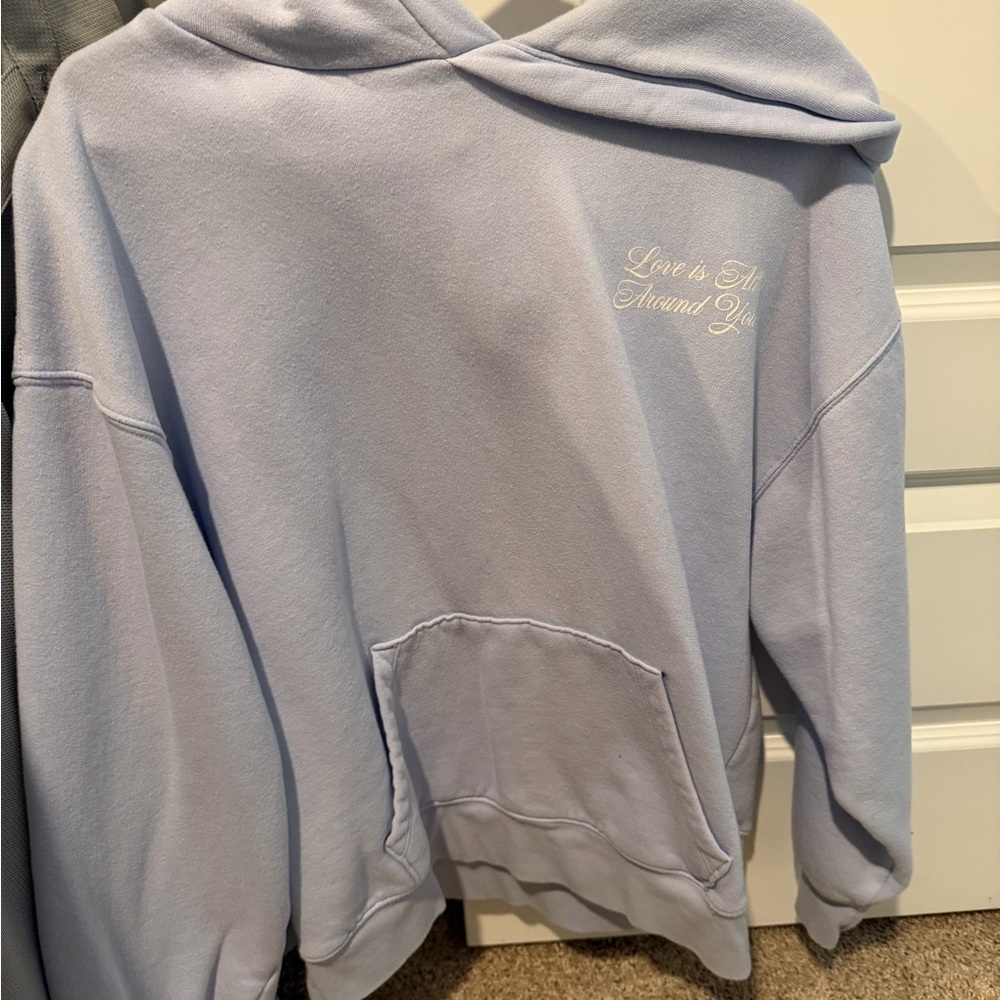 Light Purple Hoodie with Embroidered Text